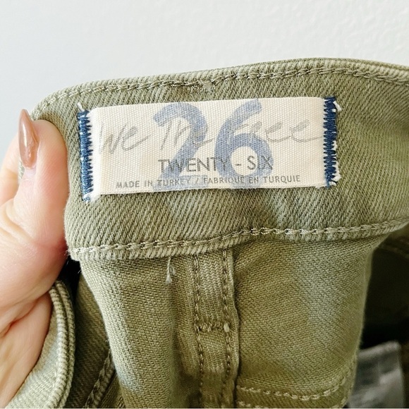 Free People We The Free NEW Raw High-Rise Jegging Jeans Army Green Size 26 - Picture 11 of 13